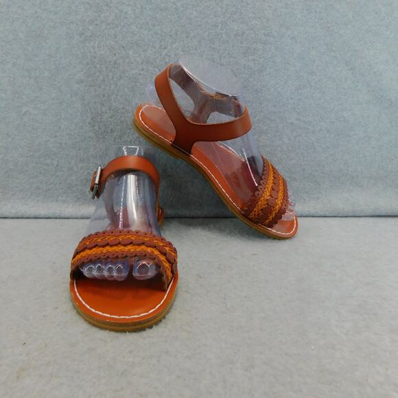 MIA Womens Casual Leather Vienna Woven Flat Ankle Strap Sandals - Brown Size 6 - Picture 5 of 10